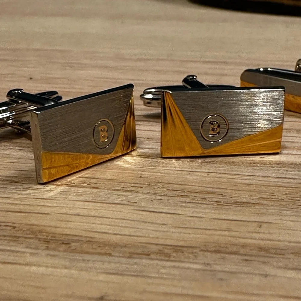 Bally Vintage made in Germany Cufflinks & Tie Bar Set – Gold & Silver Plated